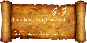 Gerstner Ferdinánd névjegykártya